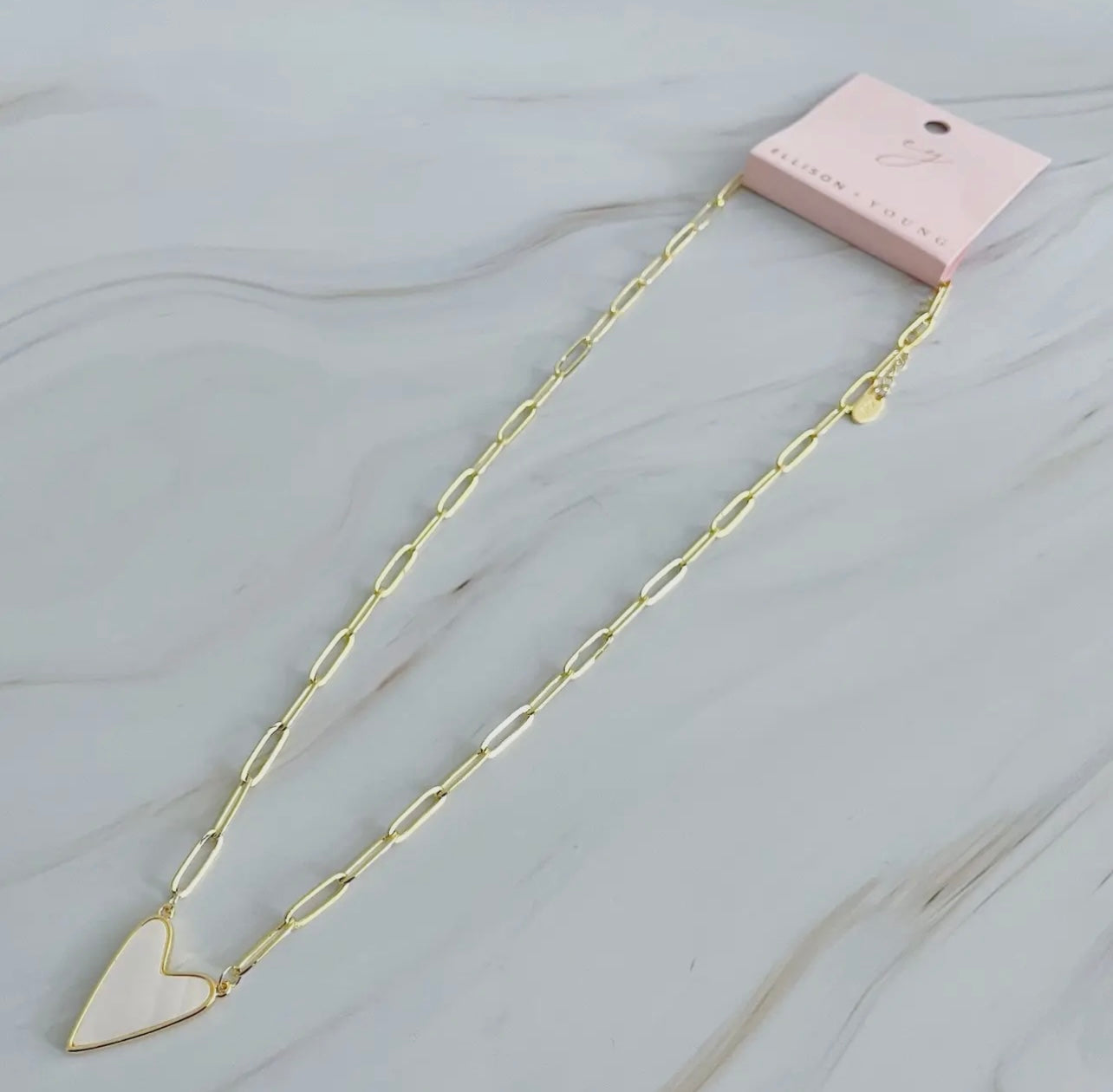 My heart link chain necklace