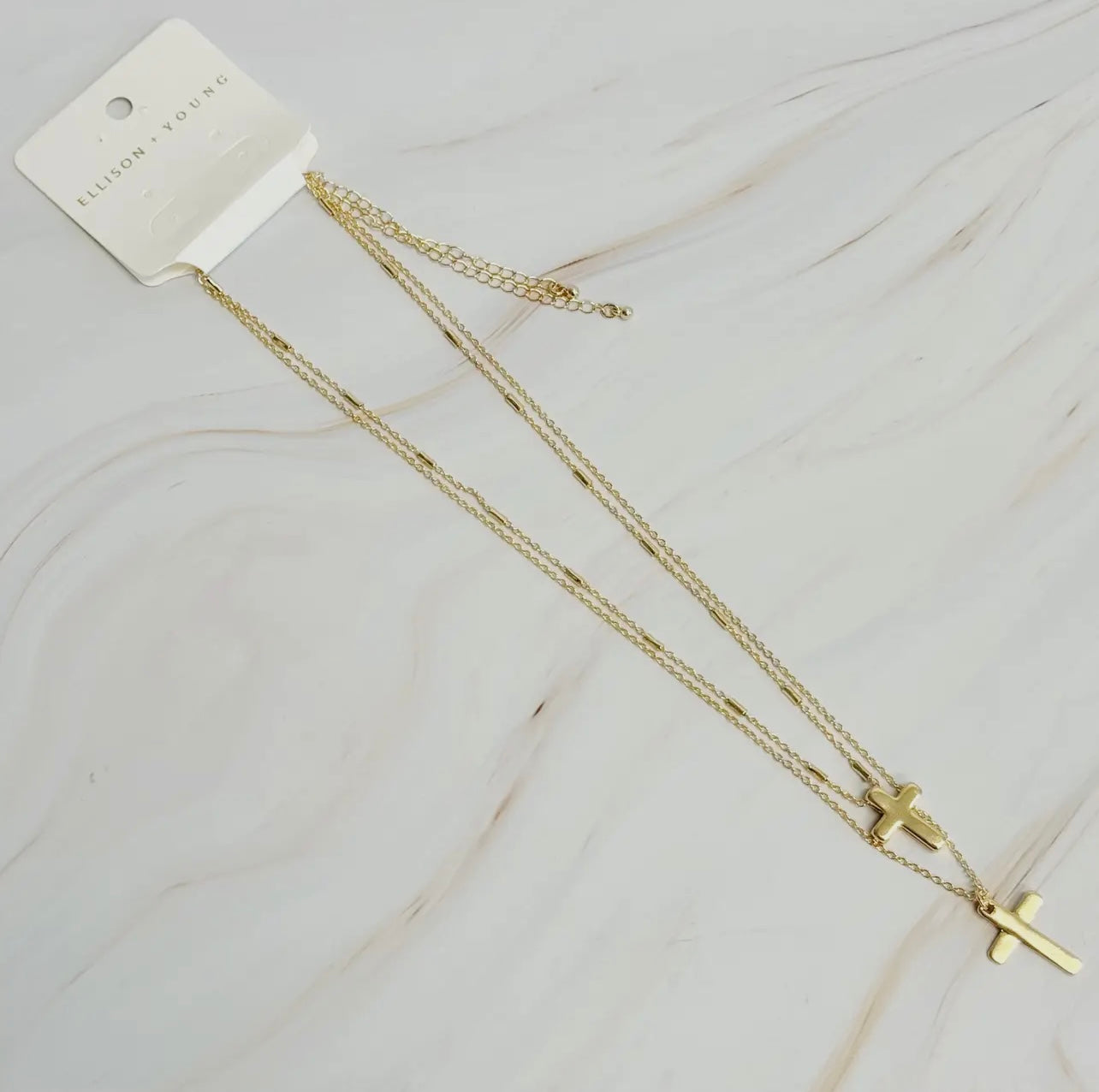 Pretty Chain Cross Necklace Set of 2