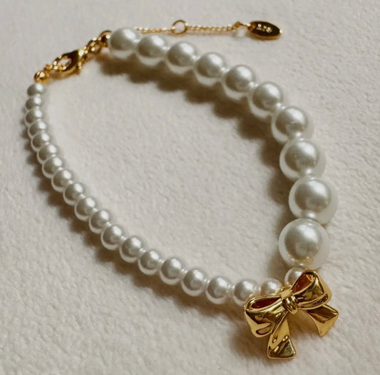 Dangle Bow Pearl Bracelet