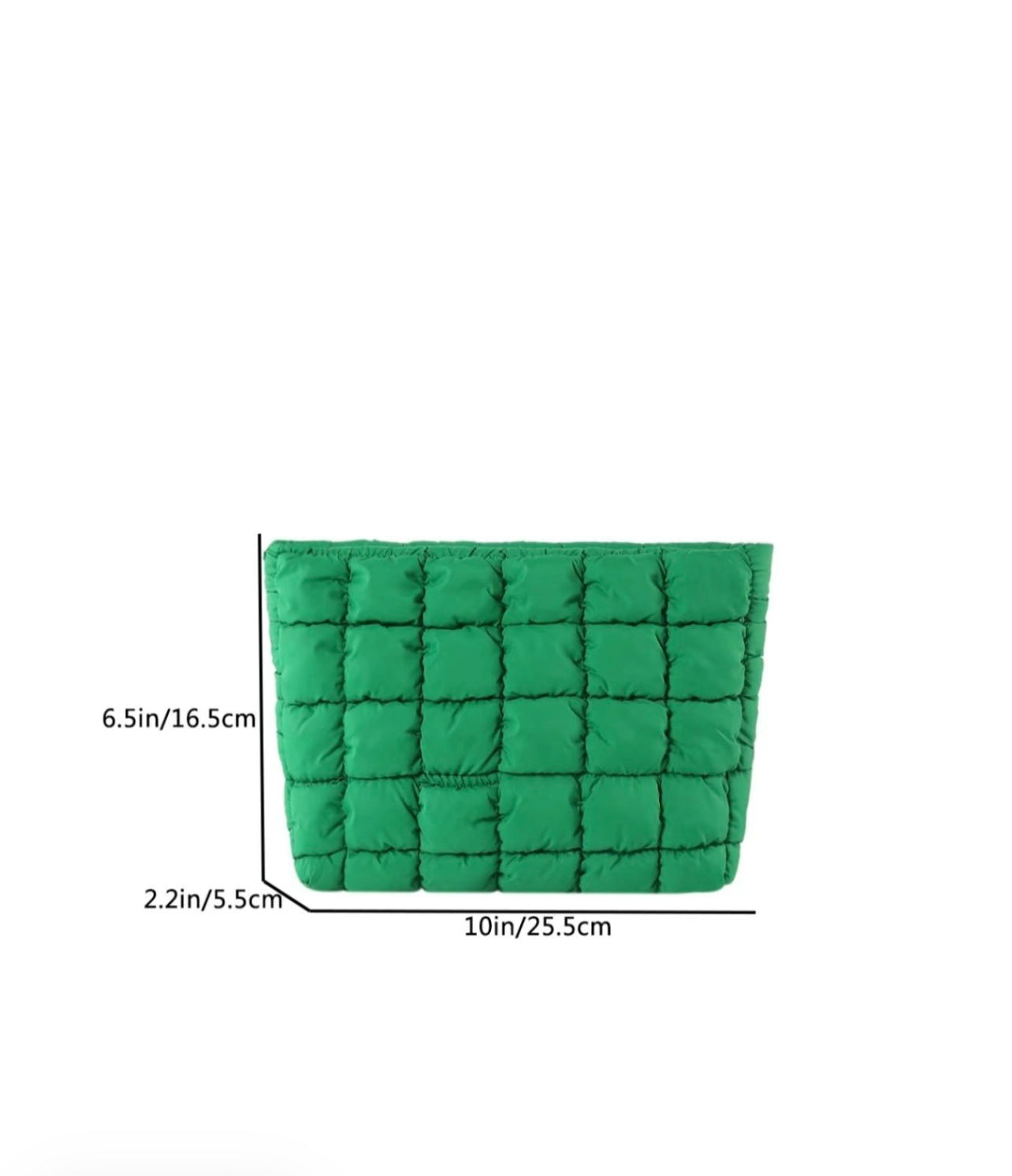 Solid color quilted “puffer” zipper clutch, storage, jewelry case, cosmetic case, etc