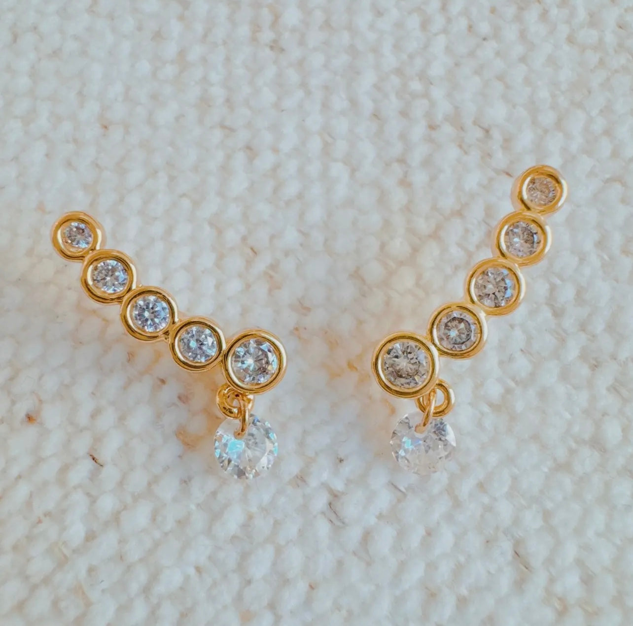 Crystal Drop Climber Earrings