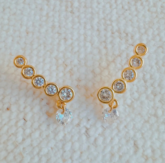 Crystal Drop Climber Earrings