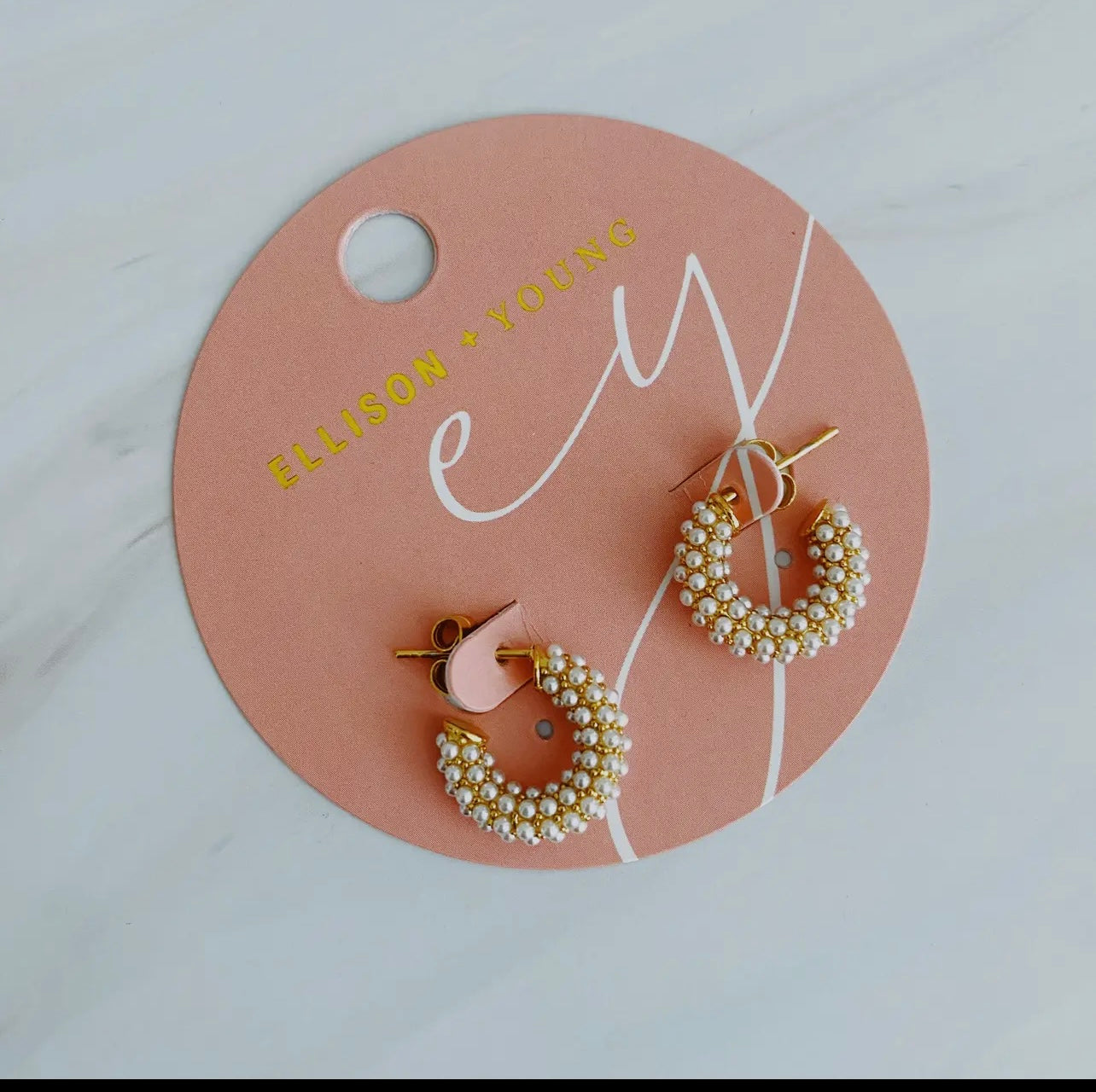 Mini Pearls Mini Hoop Earrings
