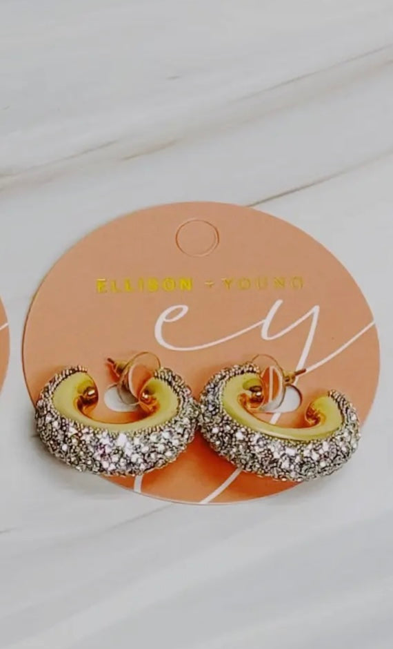 Glam Bling Hoop Earrings