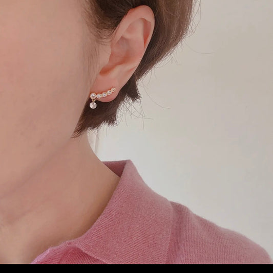 Crystal Drop Climber Earrings