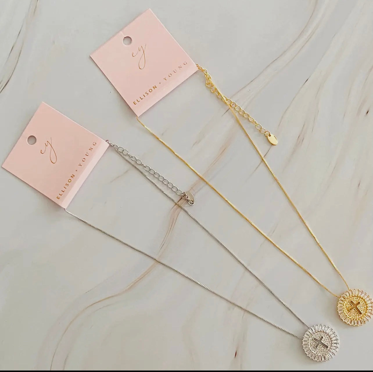 Shine Circle Cross Necklace