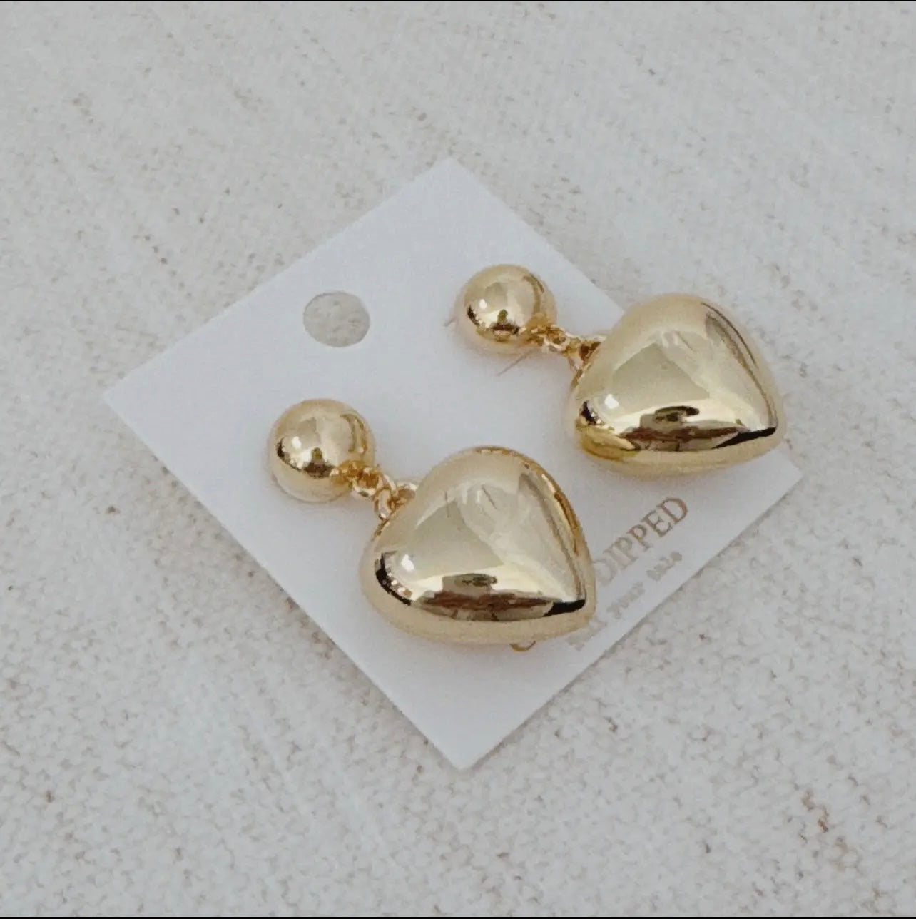 Puff Dangle Heart Earrings