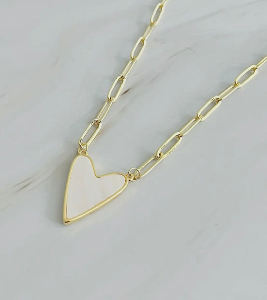 My heart link chain necklace