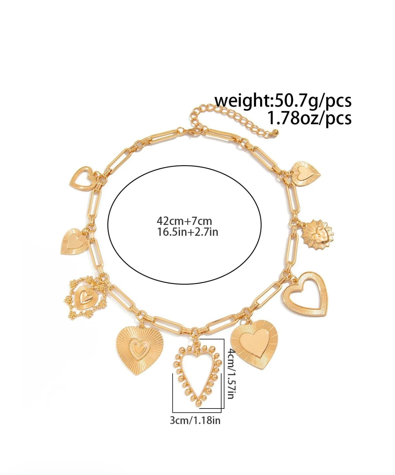 Party style heart design pendant necklace