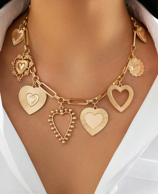 Party style heart design pendant necklace