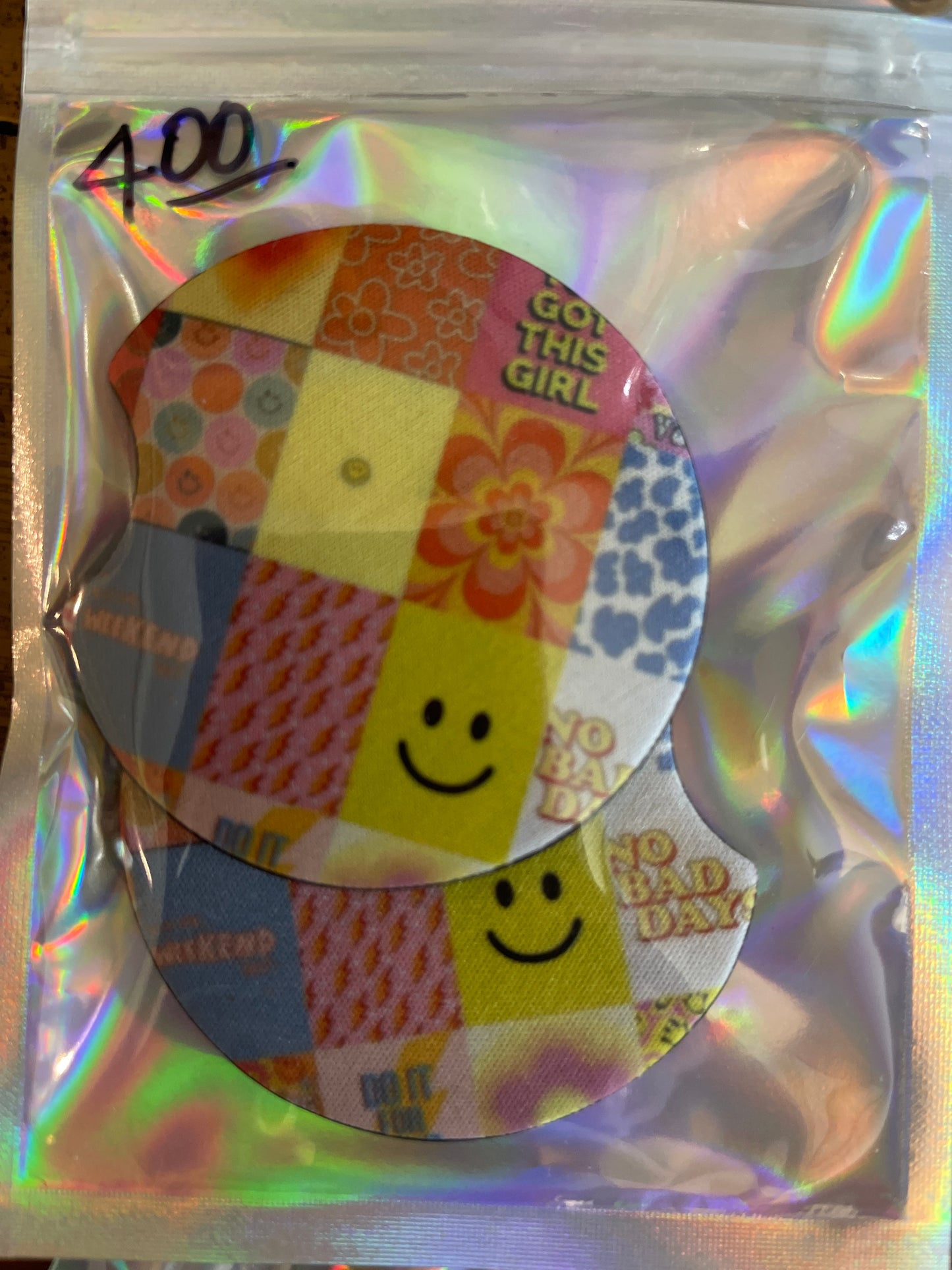 Neoprene car coasters set of 2