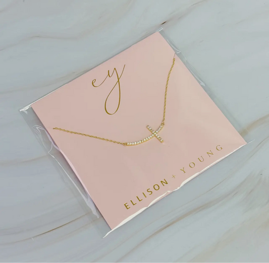 Shiny side cross necklace
