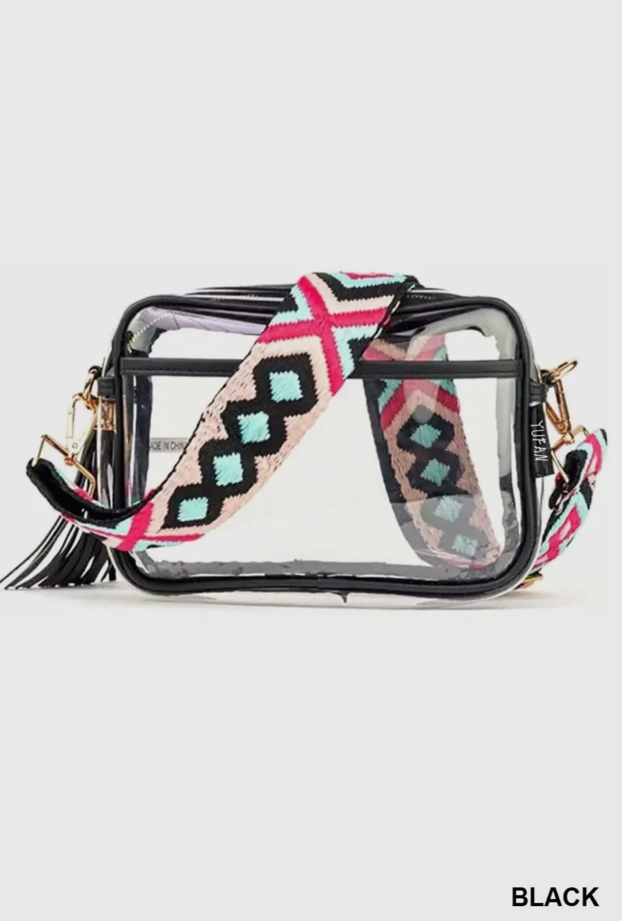 Clear stadium approved crossbody bag