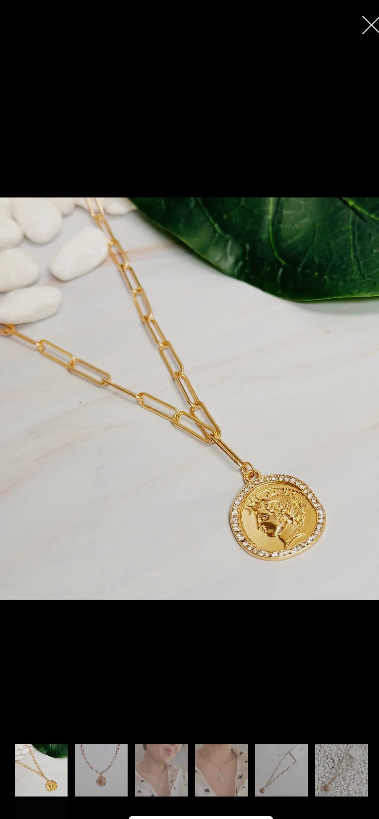 Glam edge coin link chain necklace