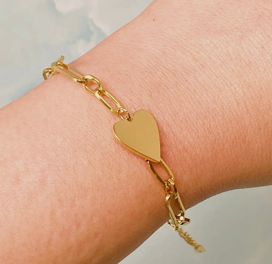 You are my side heart gold bracelet