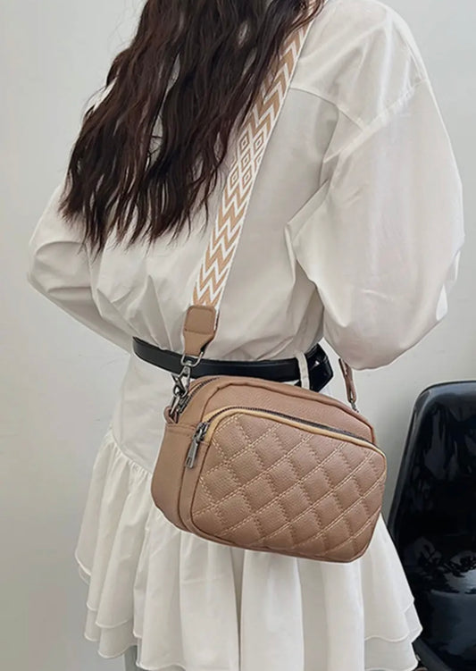 Quilted crossbody camera bag