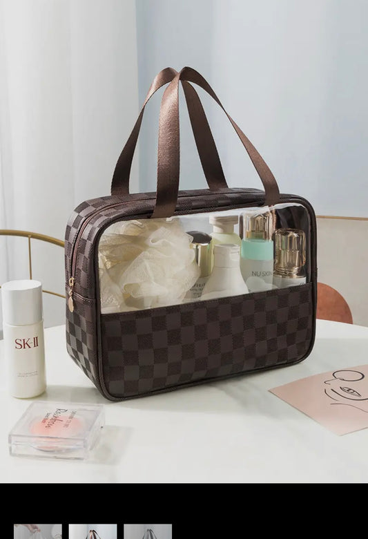 Checkered clear travel bag